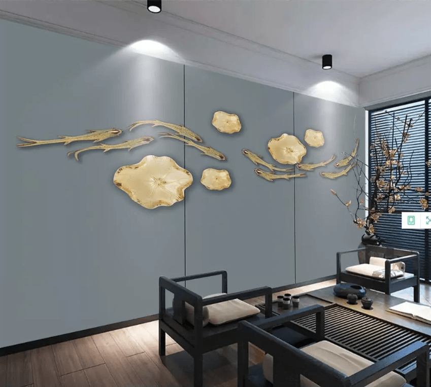 3D Flower Goldfish 1568 Wallpaper AJ Wallpaper 2