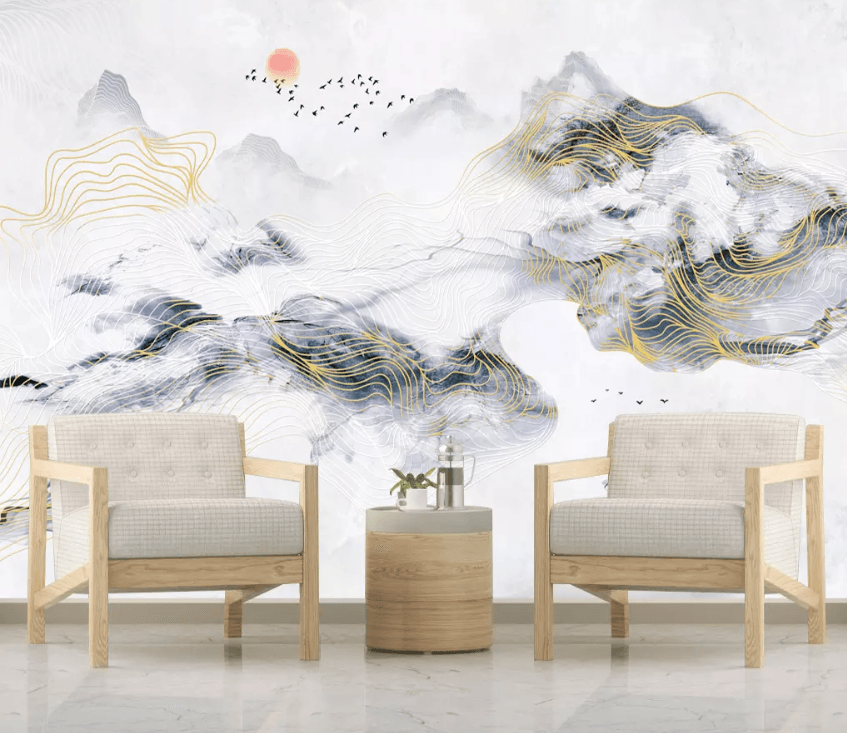 3D Painting Sun Mountain 1555 Wallpaper AJ Wallpaper 2