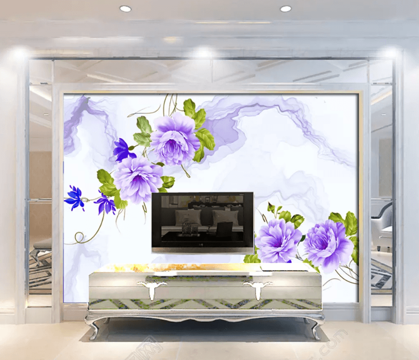3D Velvet Flower Butterfly 1525 Wallpaper AJ Wallpaper 2