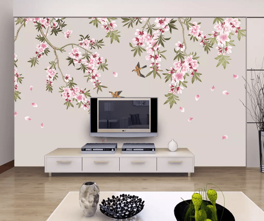 3D Flying Bird Petals 1512 Wallpaper AJ Wallpaper 2