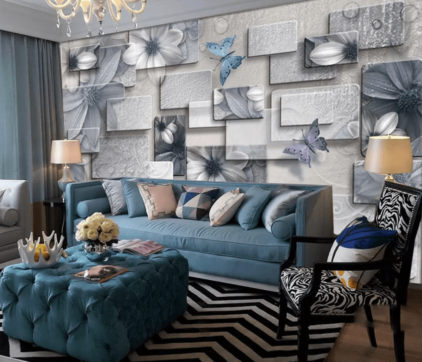 3D Stone Pattern Flower 1504 Wallpaper AJ Wallpaper 2