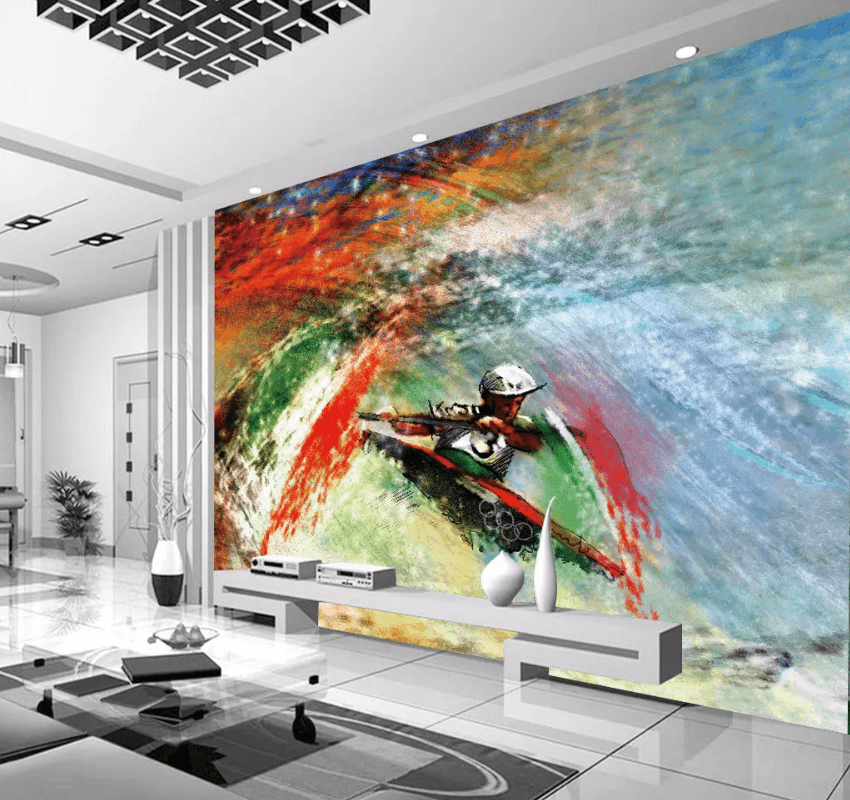 3D Oil Painting Kayaking 1479 Wallpaper AJ Wallpaper 2