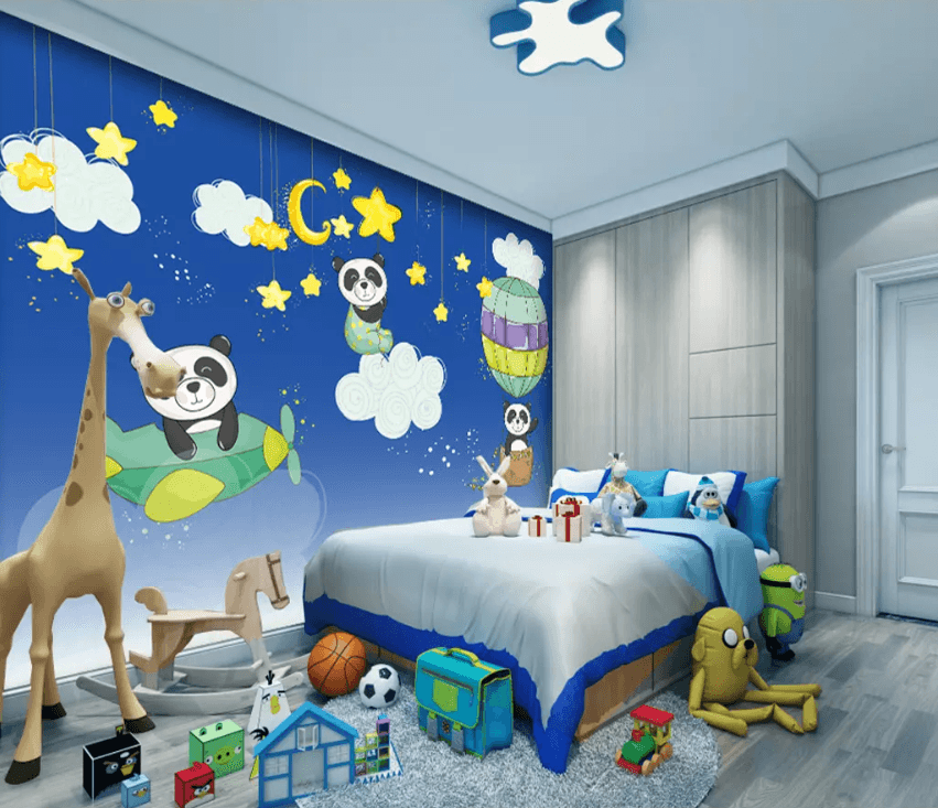 3D Moon Helicopter Panda 1474 Wallpaper AJ Wallpaper 2