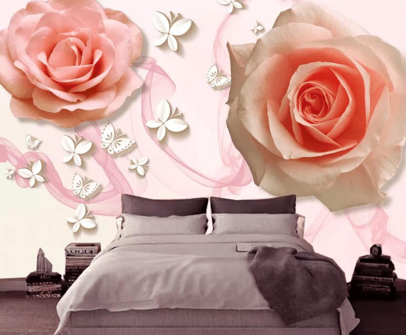 3D Pink Big Rose 1467 Wallpaper AJ Wallpaper 2