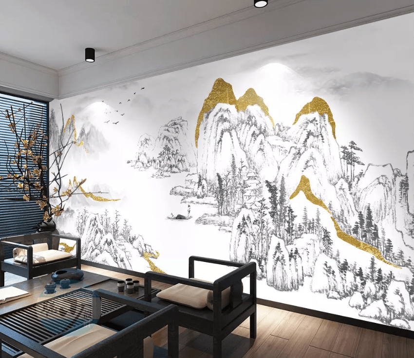 3D Landscape Ink Painting 1466 Wallpaper AJ Wallpaper 2