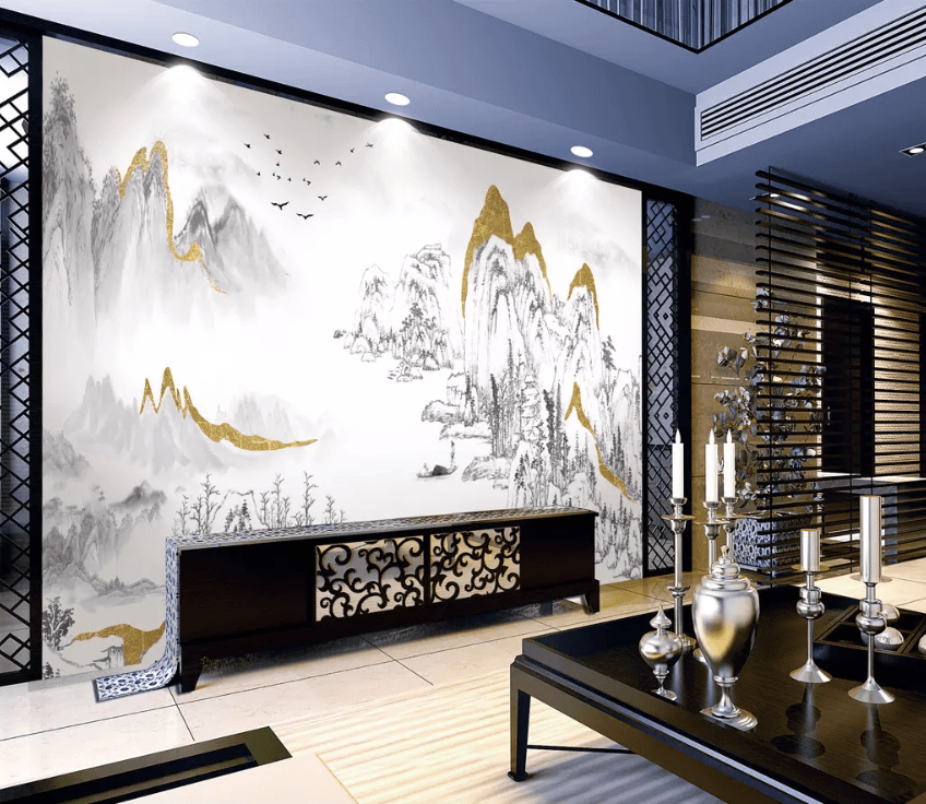 3D Landscape Ink Painting 1466 Wallpaper AJ Wallpaper 2