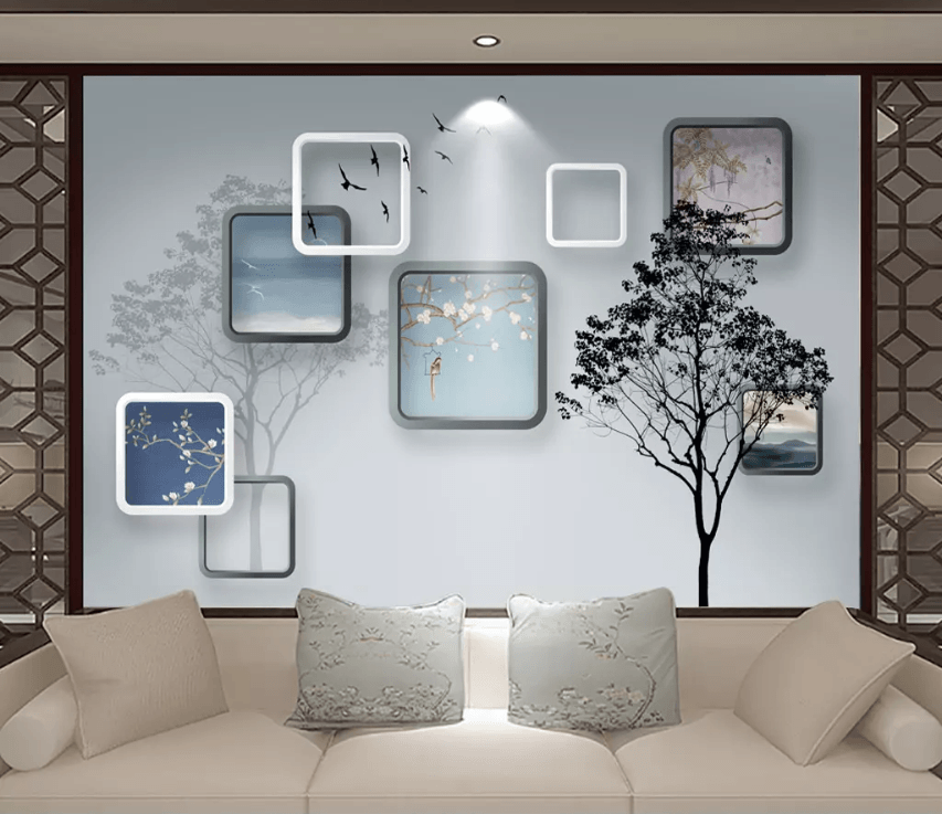 3D Box Tree Decoration 1444 Wallpaper AJ Wallpaper 2
