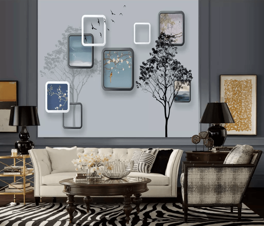 3D Box Tree Decoration 1444 Wallpaper AJ Wallpaper 2
