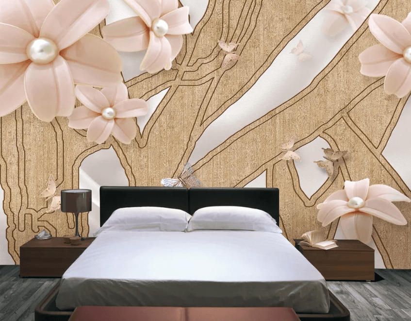 3D Pearl Flower Products 1434 Wallpaper AJ Wallpaper 2