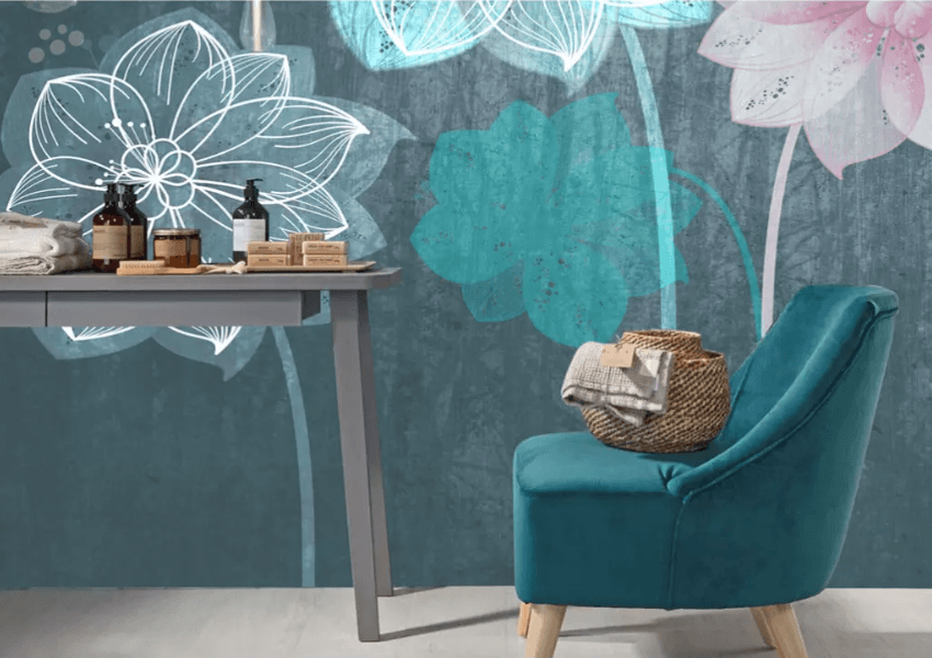 3D White Drawing Flower 1423 Wallpaper AJ Wallpaper 2