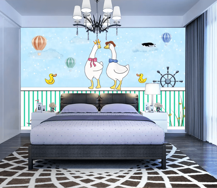 3D Cartoon Swan Anchor 1405 Wallpaper AJ Wallpaper 2