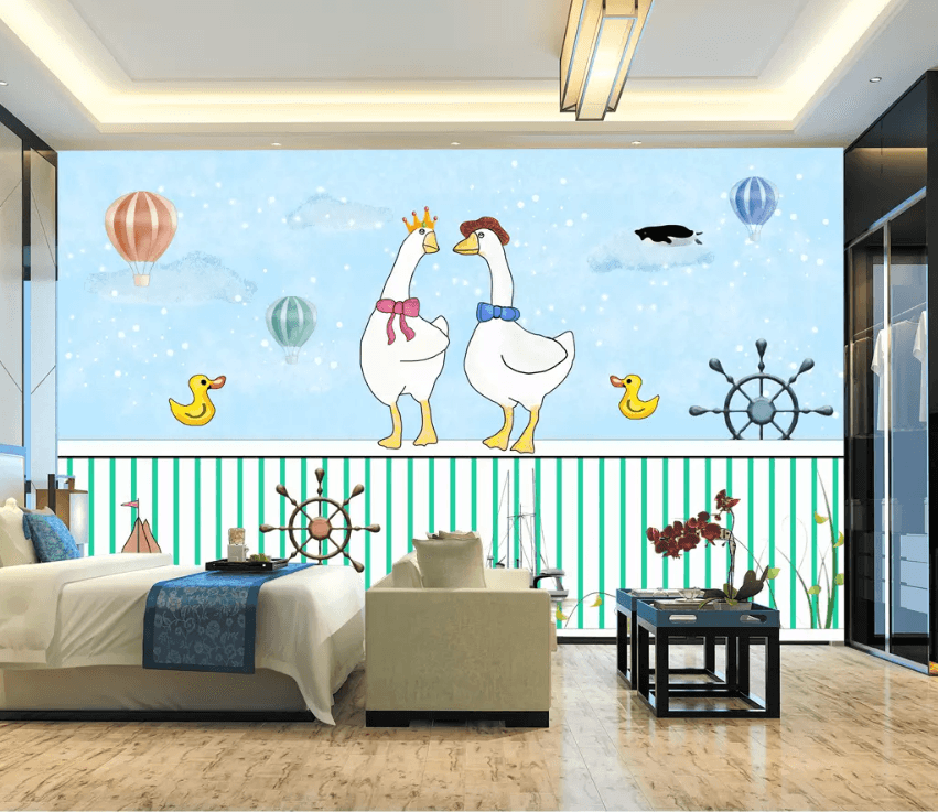 3D Cartoon Swan Anchor 1405 Wallpaper AJ Wallpaper 2
