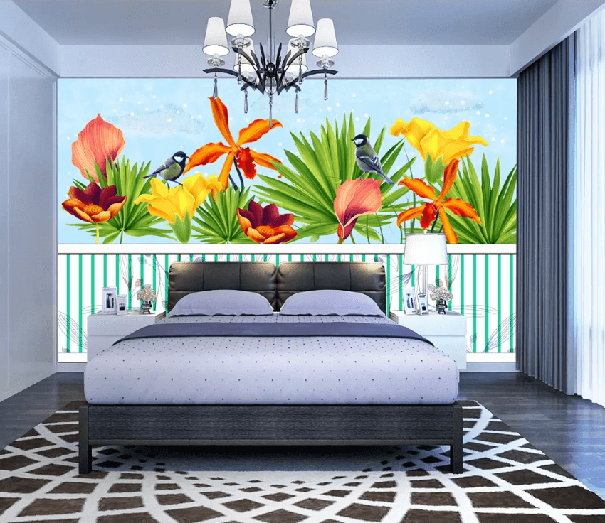 3D Lily Bird Foraging 1403 Wallpaper AJ Wallpaper 2