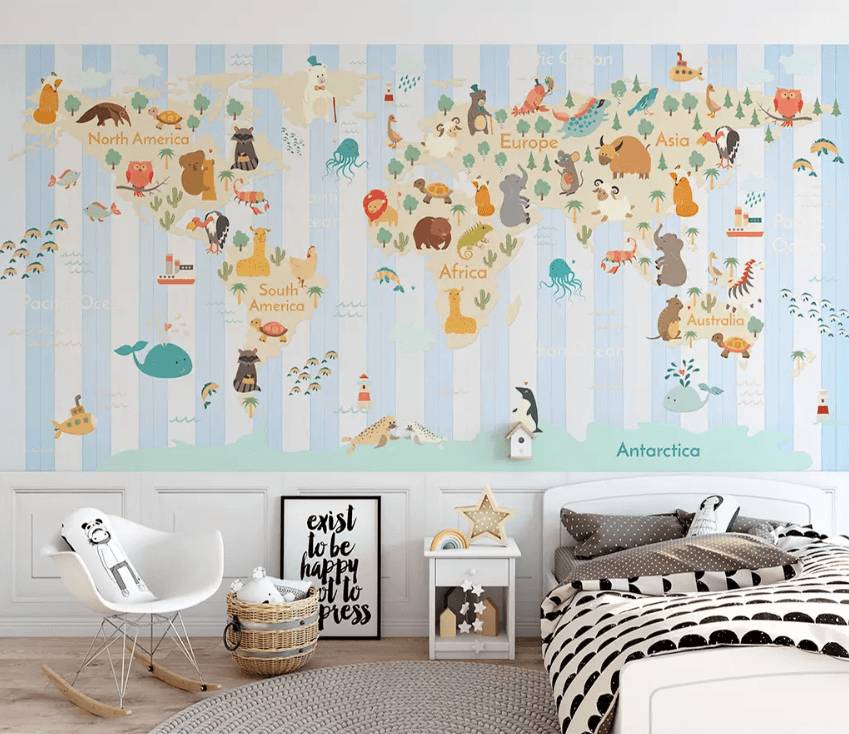 3D Cartoon Animal Map 1397 Wallpaper AJ Wallpaper 2