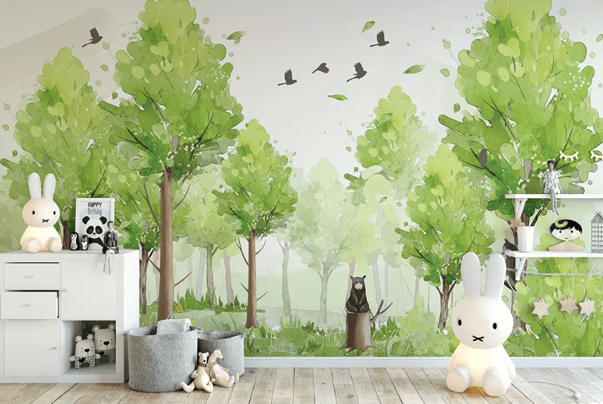 3D Wood Bear 1398 Wallpaper AJ Wallpaper 2