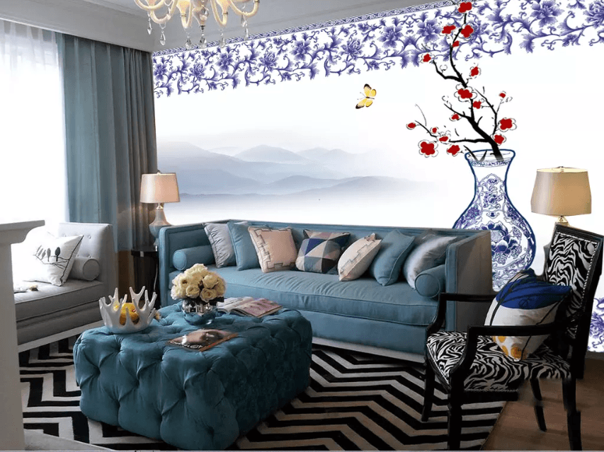 3D Blue And White Porcelain 1396 Wallpaper AJ Wallpaper 2