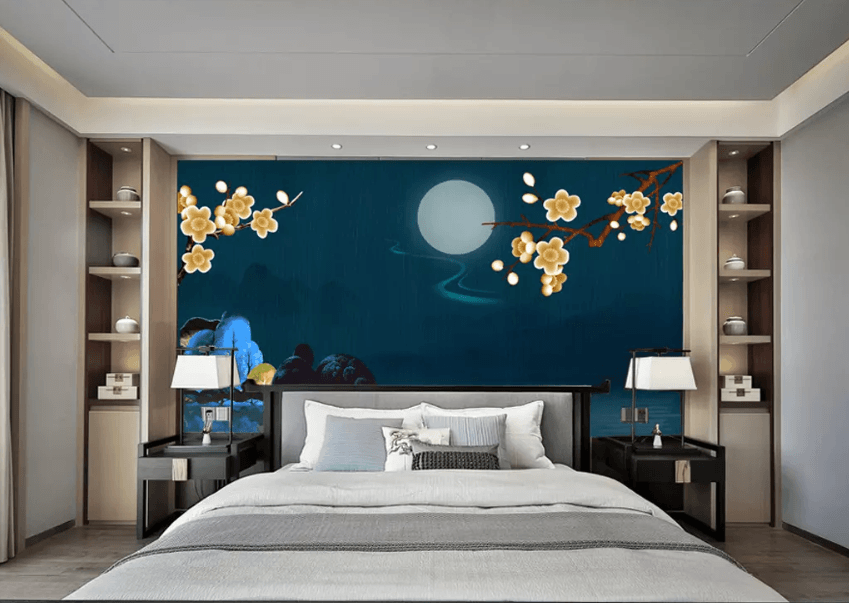 3D Night Scene Swan 1385 Wallpaper AJ Wallpaper 2
