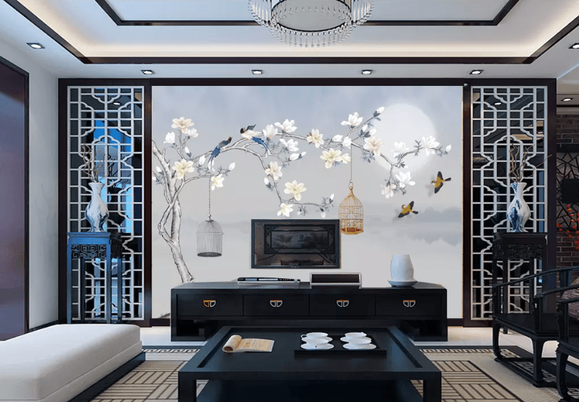 3D Hanging Bird Cage 1373 Wallpaper AJ Wallpaper 2