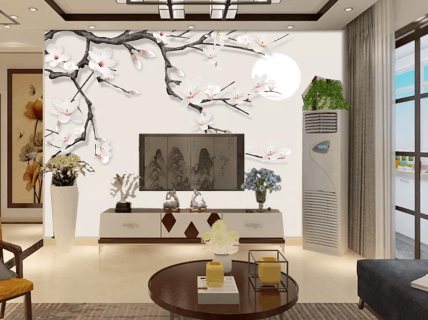 3D Moon Plum 1356 Wallpaper AJ Wallpaper 2