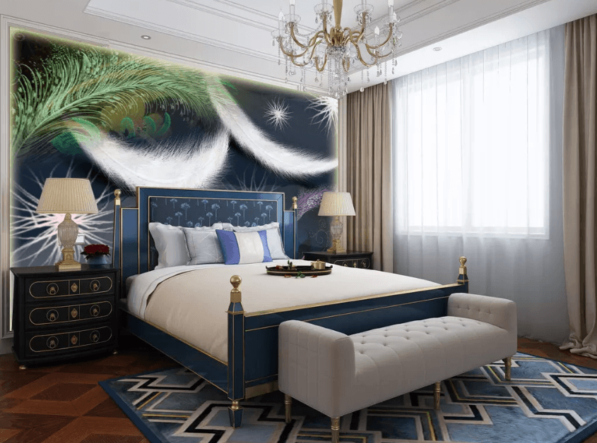 3D Shining Stars Feather 1358 Wallpaper AJ Wallpaper 2