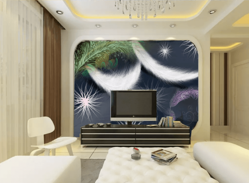 3D Shining Stars Feather 1358 Wallpaper AJ Wallpaper 2