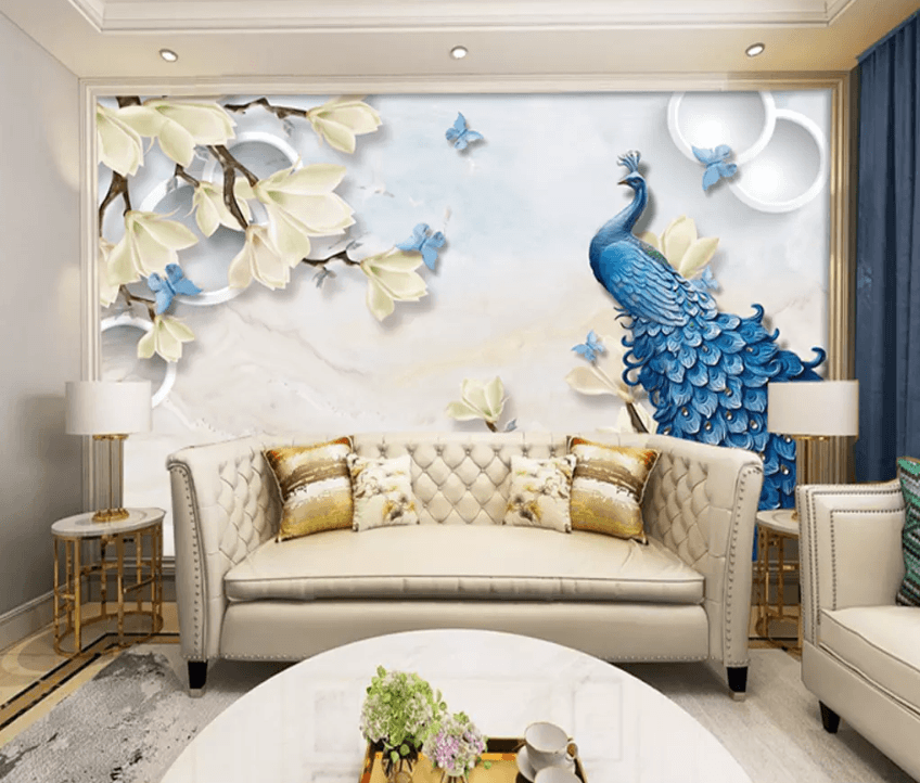 3D Elegant Peacock 1352 Wallpaper AJ Wallpaper 2