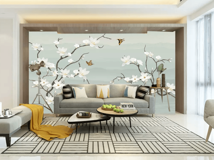 3D Gardenia Butterfly 1350 Wallpaper AJ Wallpaper 2