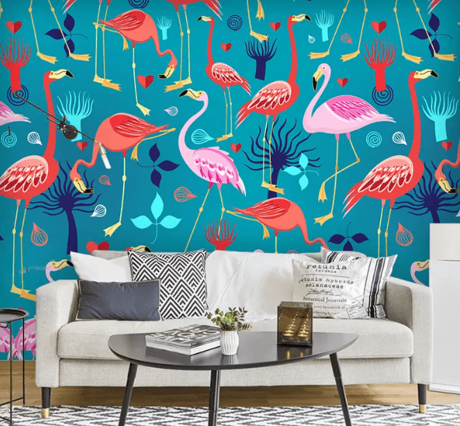 3D Flamingo Group 1325 Wallpaper AJ Wallpaper 2