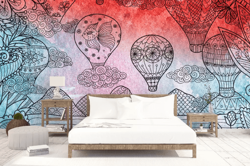 3D Doodle Hot Air Balloon 1321 Wallpaper AJ Wallpaper 2