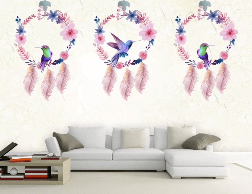 3D Circle Feather Decoration 1253 Wallpaper AJ Wallpaper 2