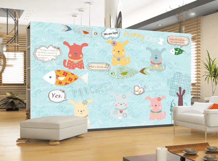3D Cute Color Dog 1248 Wallpaper AJ Wallpaper 2