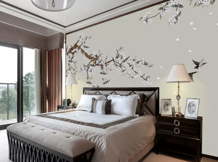 3D Plum Blossom Swallow 1218 Wallpaper AJ Wallpaper 2