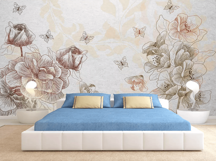 3D Sketch Blooming Flowers 1216 Wallpaper AJ Wallpaper 2