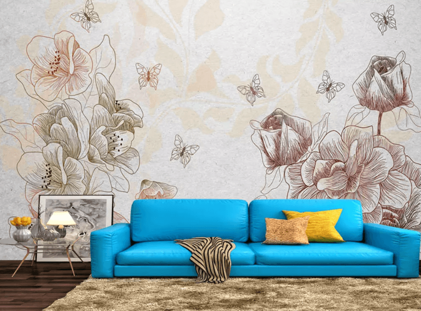 3D Sketch Blooming Flowers 1216 Wallpaper AJ Wallpaper 2