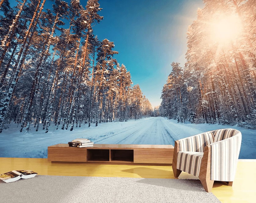 3D Sunny Snow Forest 1212 Wallpaper AJ Wallpaper 2