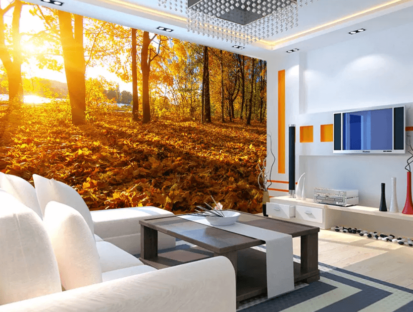 3D Dusk Leaves 1213 Wallpaper AJ Wallpaper 2