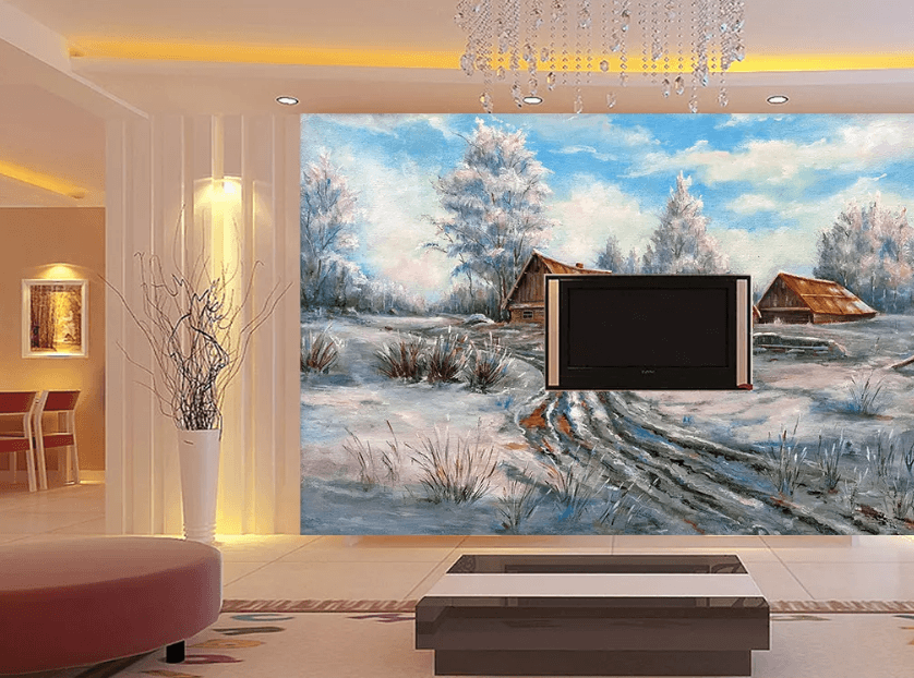 3D Oil Painting Country Cottage 1208 Wallpaper AJ Wallpaper 2