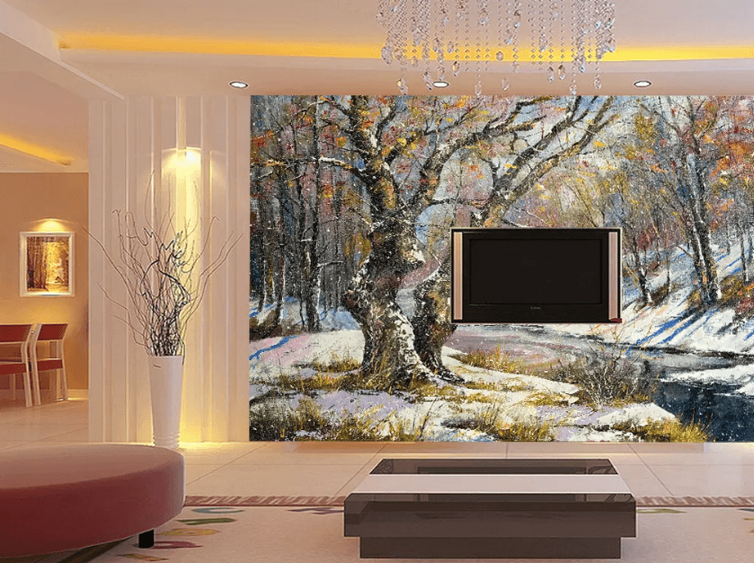 3D Oil Painting Withered Tree 1207 Wallpaper AJ Wallpaper 2