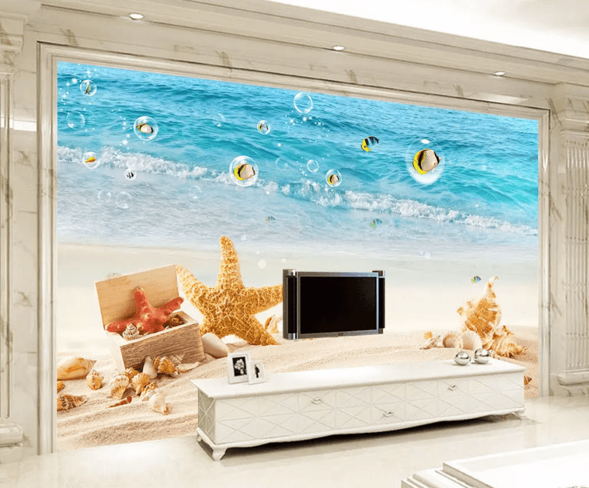 3D Beach Starfish Bubble 1167 Wallpaper AJ Wallpaper 2