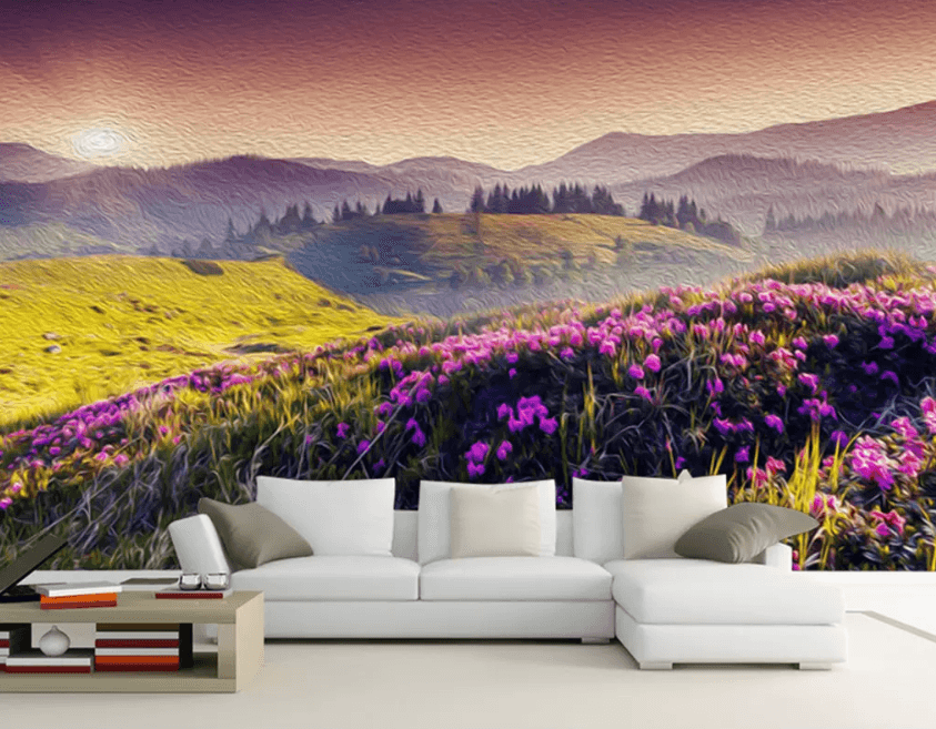 3D Field Flower Sea 1165 Wallpaper AJ Wallpaper 2