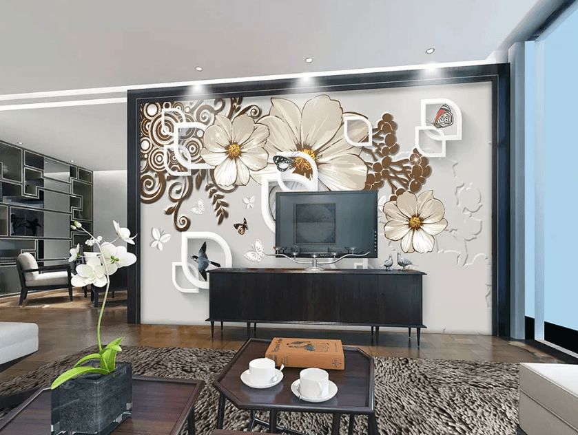 3D Mouth Frame Butterfly 1156 Wallpaper AJ Wallpaper 2