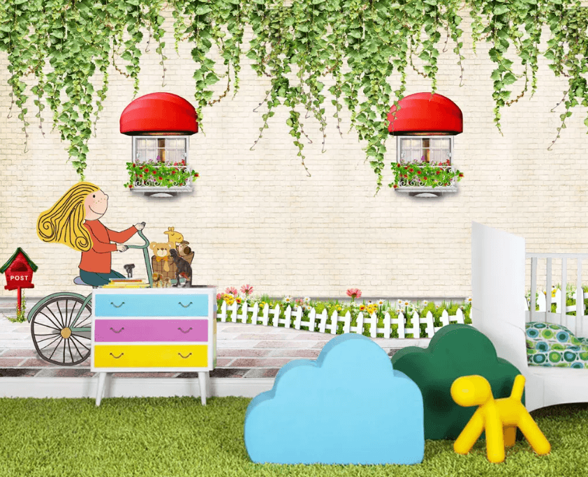 3D Vine Window Bicycle 1148 Wallpaper AJ Wallpaper 2