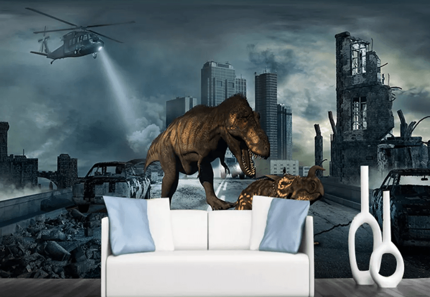 3D Helicopter Dinosaur 1146 Wallpaper AJ Wallpaper 2
