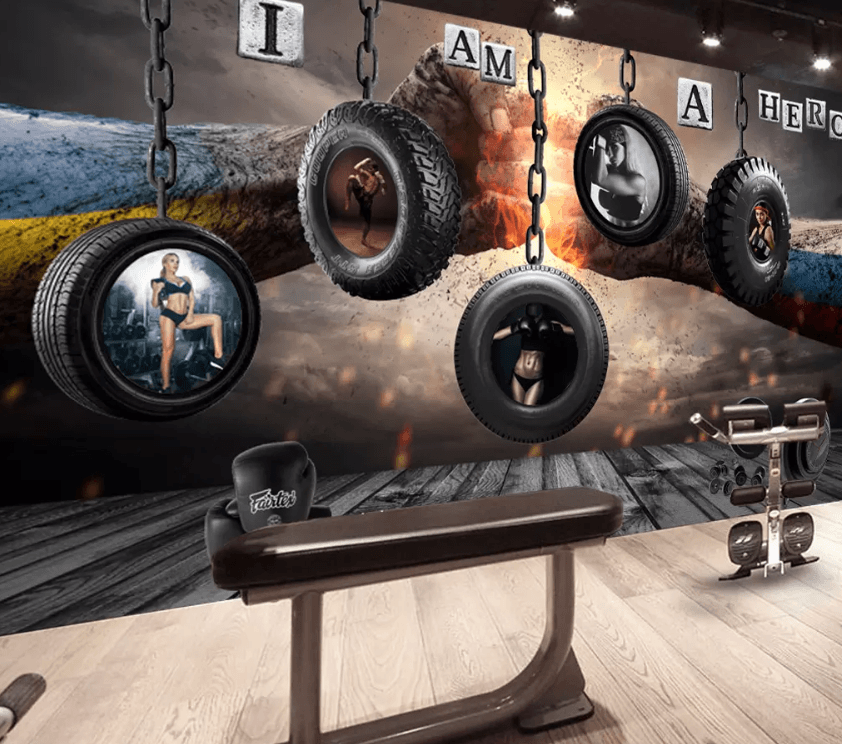 3D Fitness Equipment Wheel 1137 Wallpaper AJ Wallpaper 2