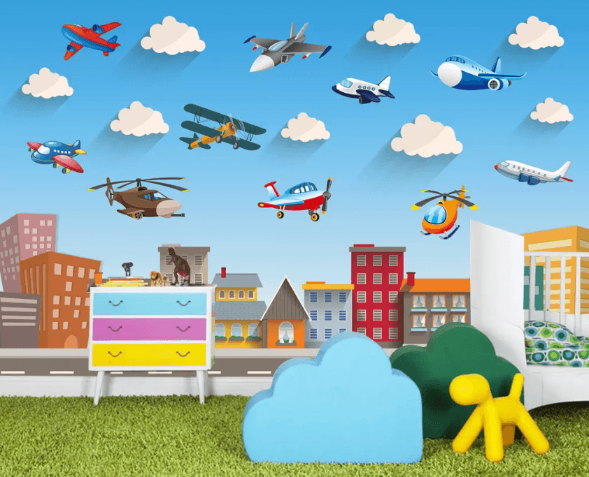 3D Small Town Plane 1134 Wallpaper AJ Wallpaper 2