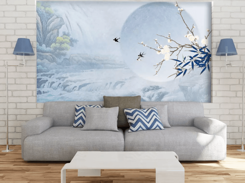 3D Moon Swallows Flying 1120 Wallpaper AJ Wallpaper 2