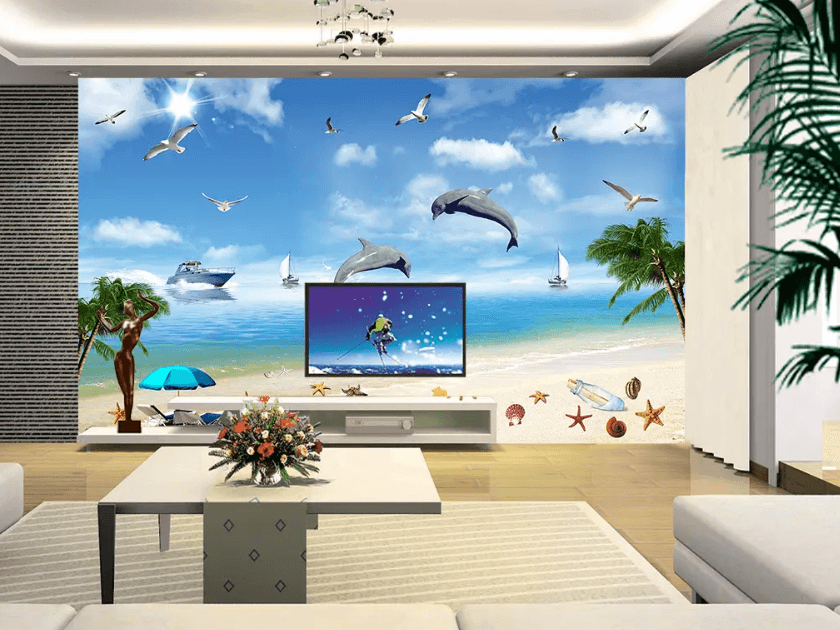 3D Drift Bottle Dolphins 1111 Wallpaper AJ Wallpaper 2