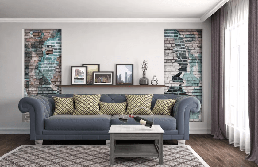 3D Brick Wall Faded 1109 Wallpaper AJ Wallpaper 2