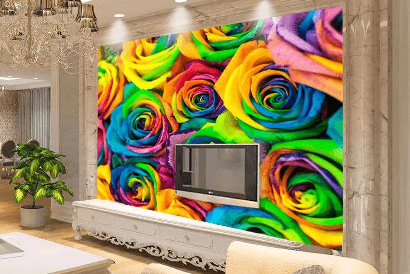 3D Colored Rose 1108 Wallpaper AJ Wallpaper 2