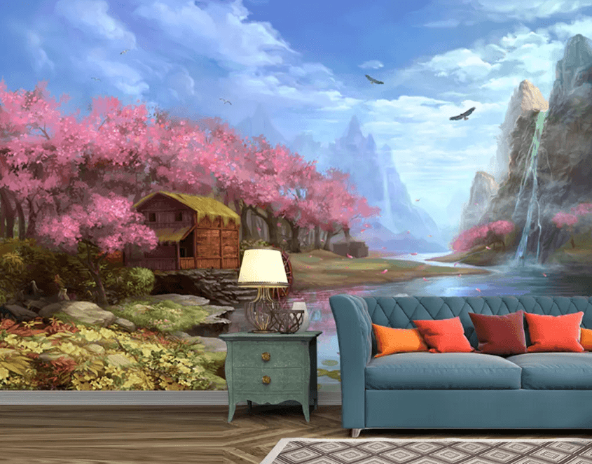 3D River Eagle 1101 Wallpaper AJ Wallpaper 2